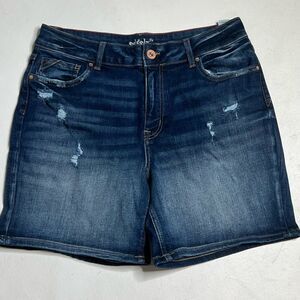 Edgely High Waist Dark Blue Denim Shorts